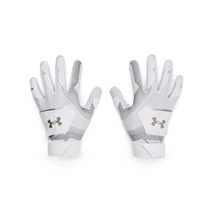 Under Armour Boys Clean Up 21 Gloves , White (100)/Steel , Youth Large