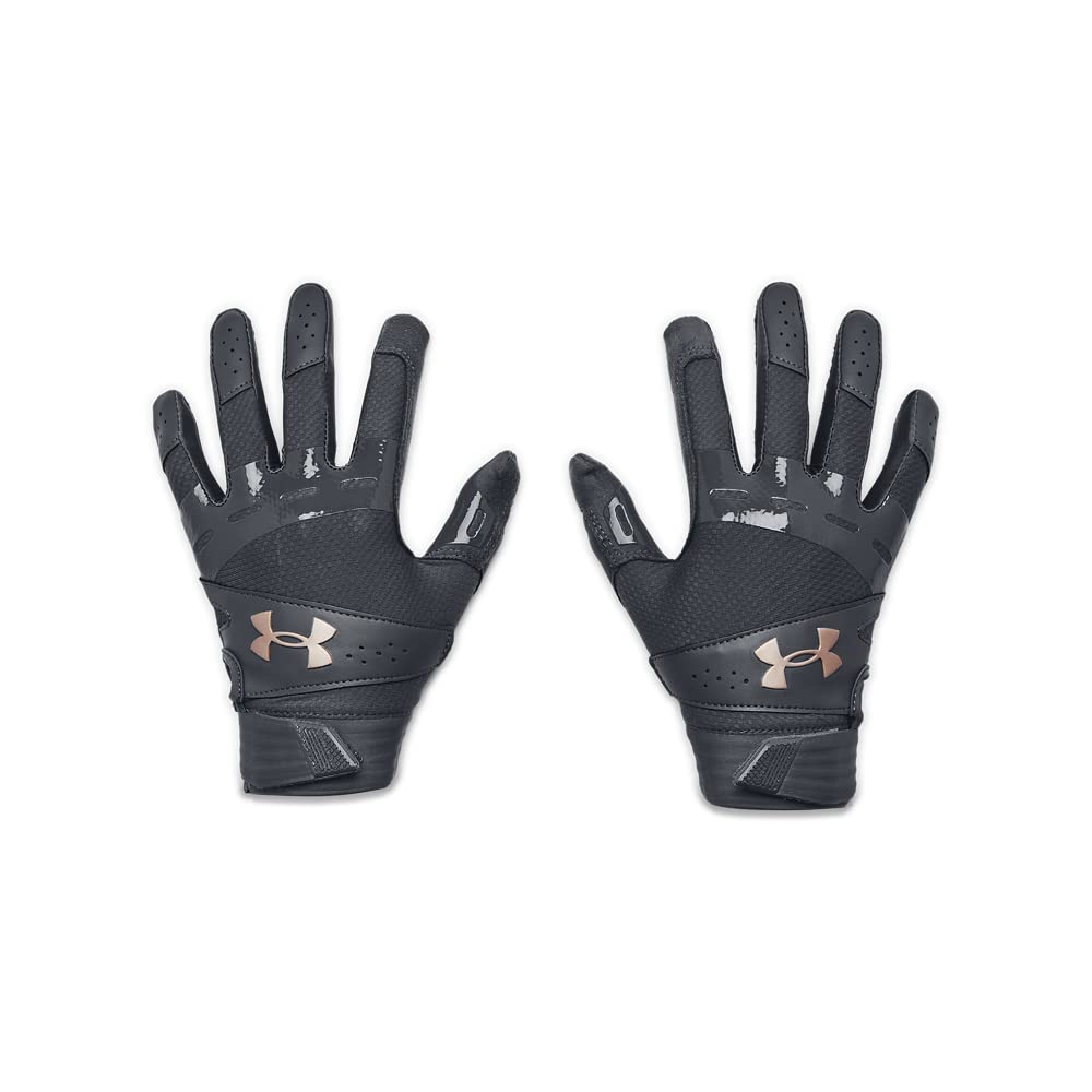 Under Armour Women's Motive Softball Gloves, (012) Pitch Gray/Pitch Gray/Metallic Rose Gold, Large