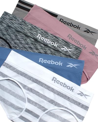 Reebok Women's Underwear - Seamless Hipster Briefs (5 Pack), Size X-Large, Pink Space-dyeRose DustWhiteQuiet ShadeBlack