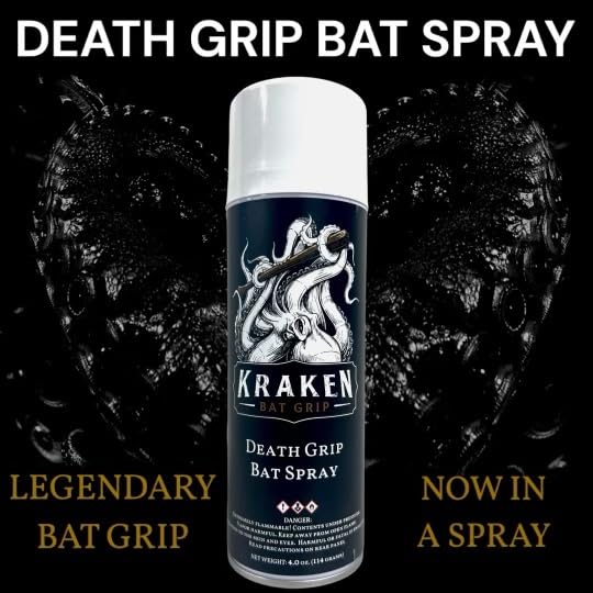 Kraken Death Grip Bat Spray for Baseball Bats and Other Sports Equipment