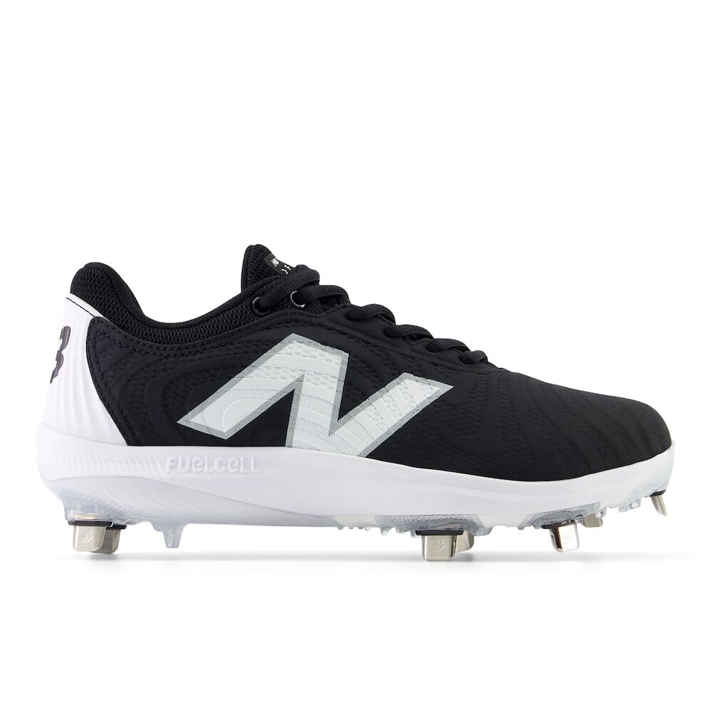 New Balance Women's FuelCell Fuse V4 Metal Softball Shoe, Black/Optic White, 9