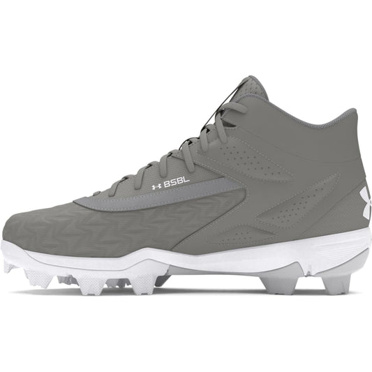 Under Armour Boys' Leadoff Mid RM JR 3.0, (100) Baseball Gray/Baseball Gray/White, 1, US