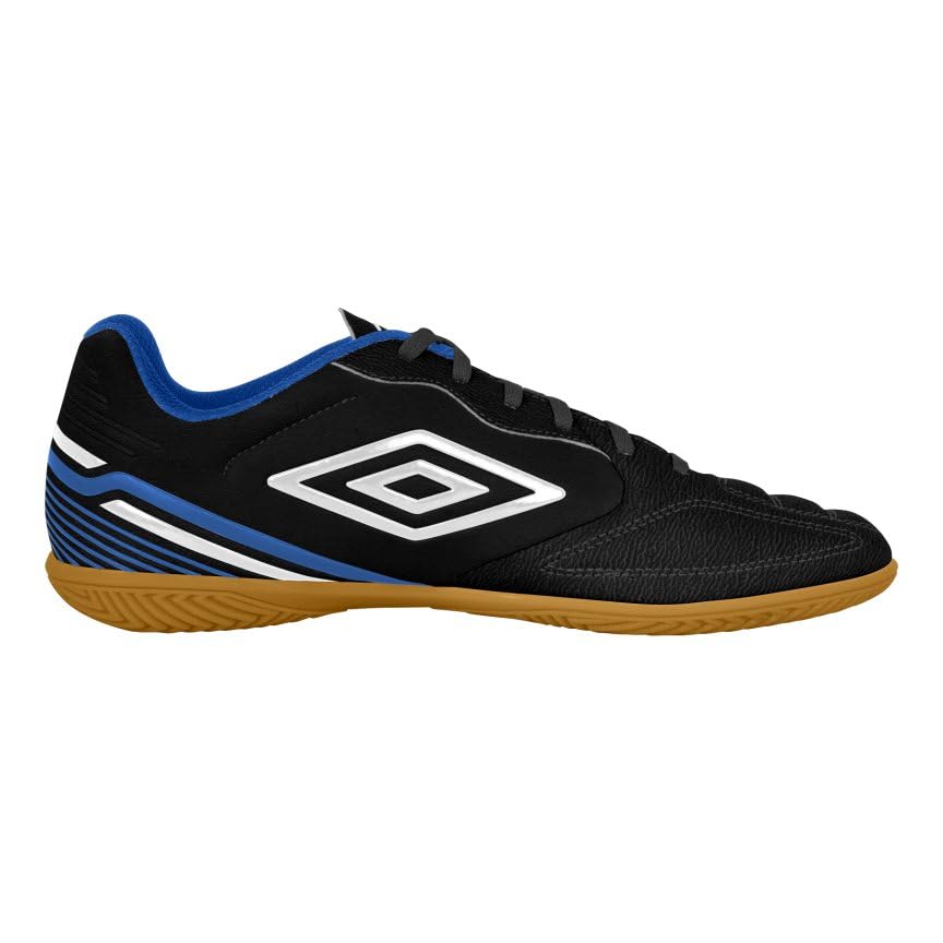 Umbro Men's Classico 13 Indoor Soccer Shoe, Black/White/Royal, 7.5