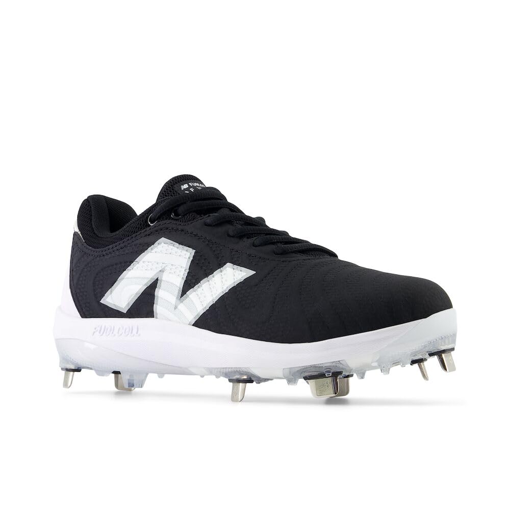 New Balance Women's FuelCell Fuse V4 Metal Softball Shoe, Black/Optic White, 9
