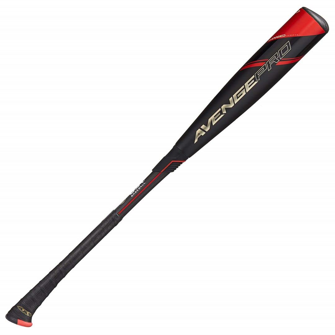 Axe Bat Avenge Pro USA 2-5/8" 2-Piece Composite Youth Baseball Bat Drop -10 Black/Red/Gold, 30"/20oz