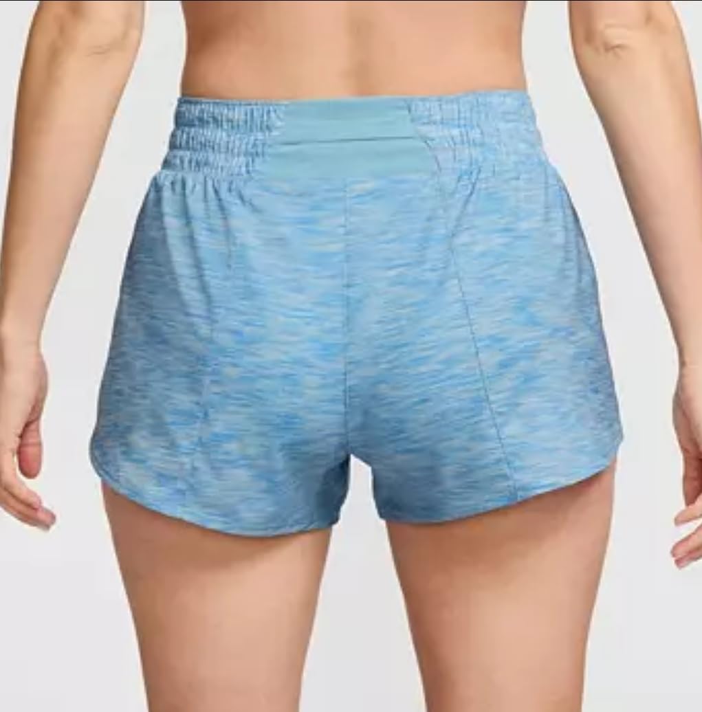Nike Women's One Dri-FIT Mid-Rise 3" Brief-Lined Shorts, Denim Turquoise (US, Alpha, Small, Regular, Regular, Denim Turquoise)