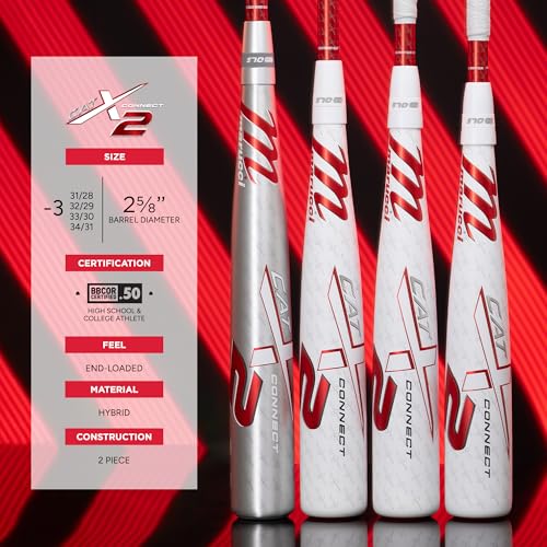 Marucci CATX2 Connect Baseball Bat, 2 5/8" Barrel, -3 Drop, BBCOR, End-Loaded