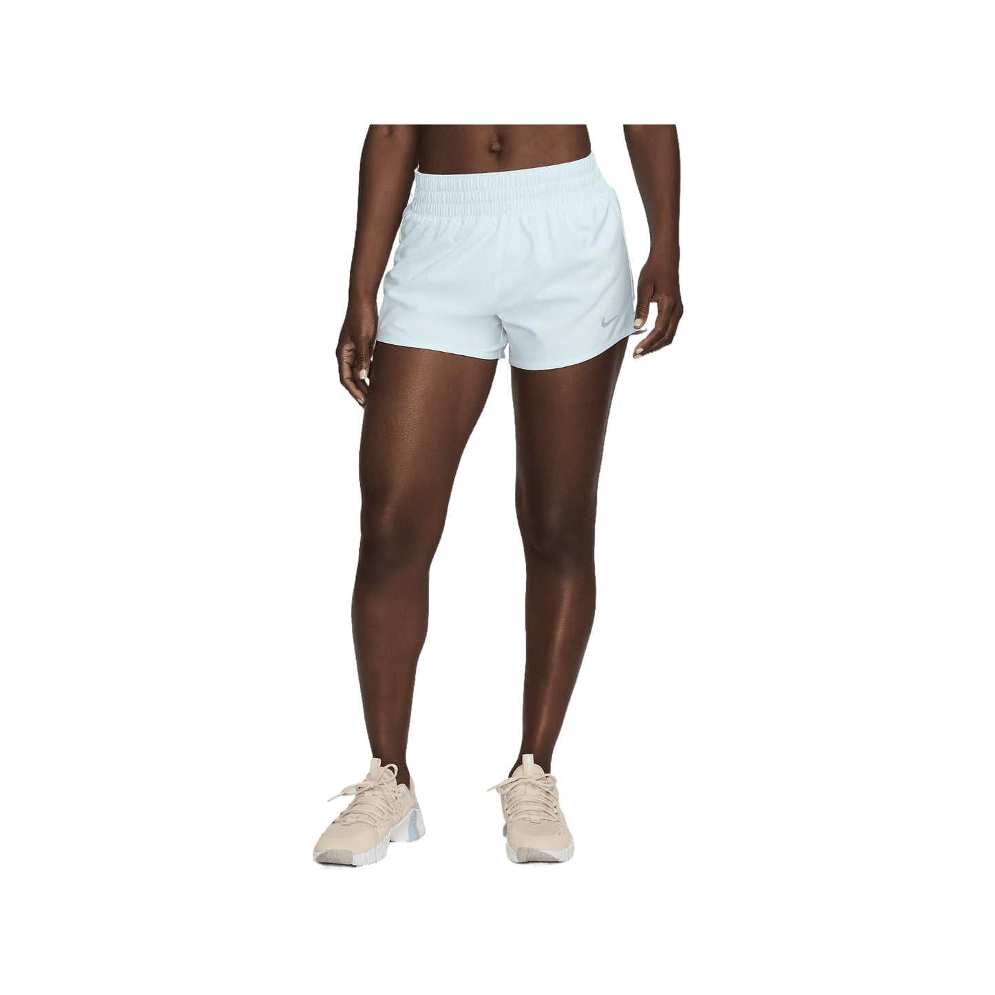Nike One Women's Dri-FIT Mid-Rise 3" Brief-Lined Shorts (Glacier Blue, DX6010-474) Size X-Large