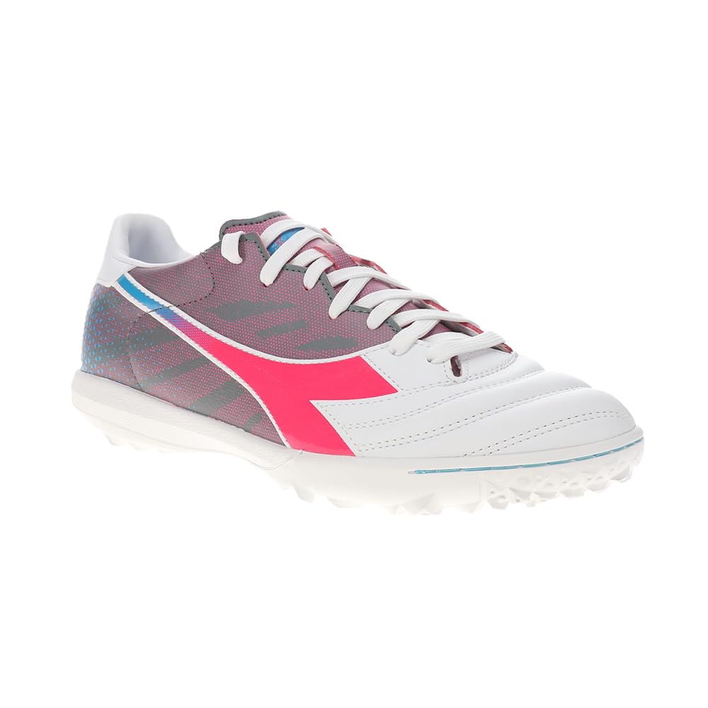 Diadora Mens Brasil Elite Veloce Gr Tfr Turf Soccer Cleats - Pink, White - Size 10 M