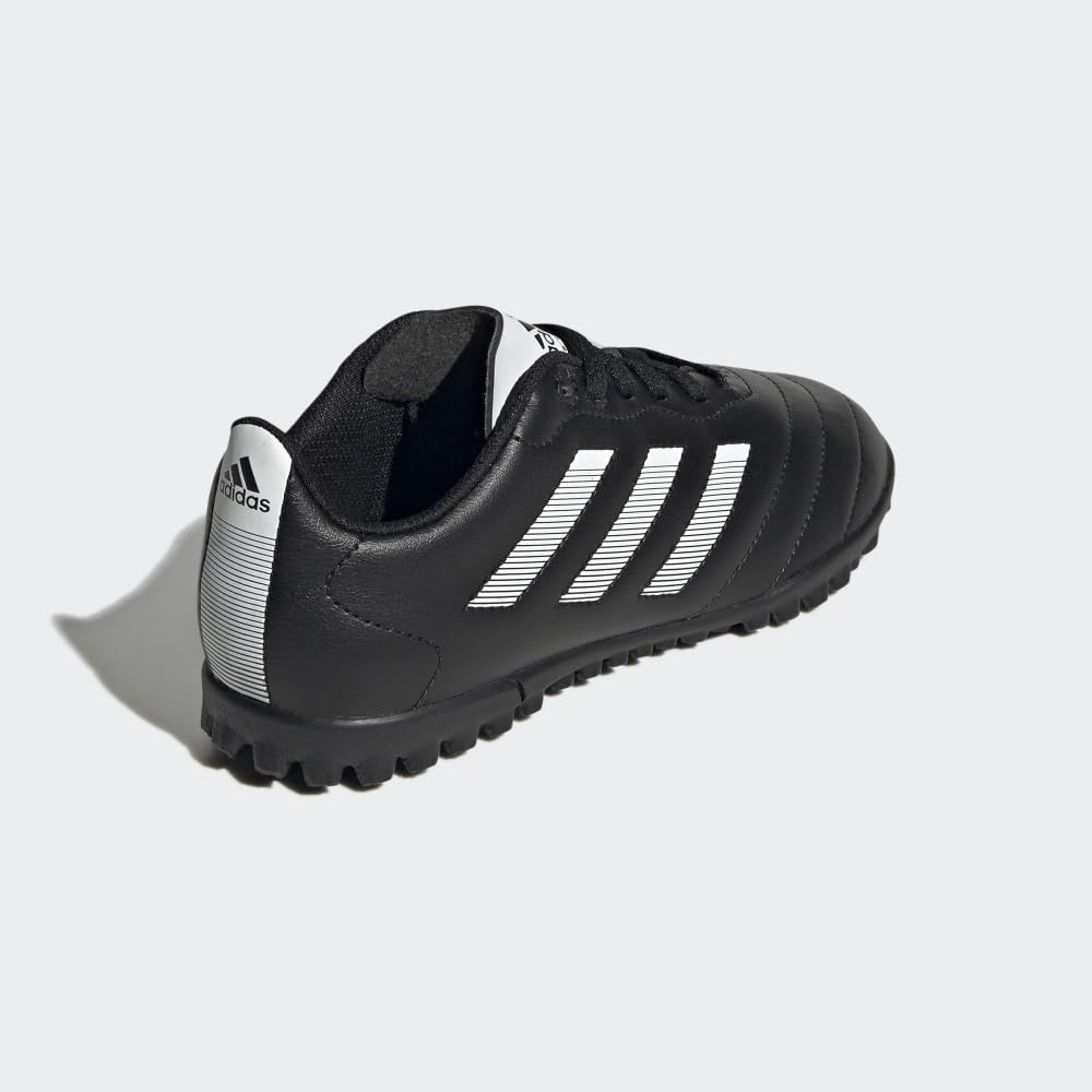 adidas Goletto Turf Soccer Shoe, Black/White/Metallic, 5.5 US Unisex Big Kid