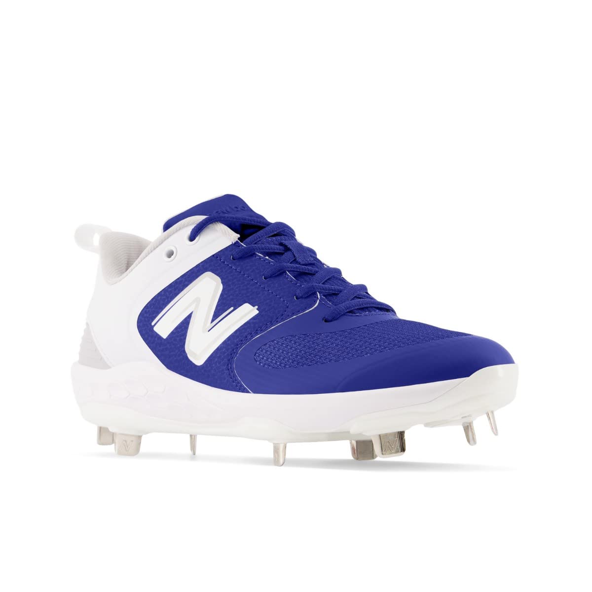 New Balance Women's Fresh Foam Velo V3 Softball Shoe, Blue/White, 7