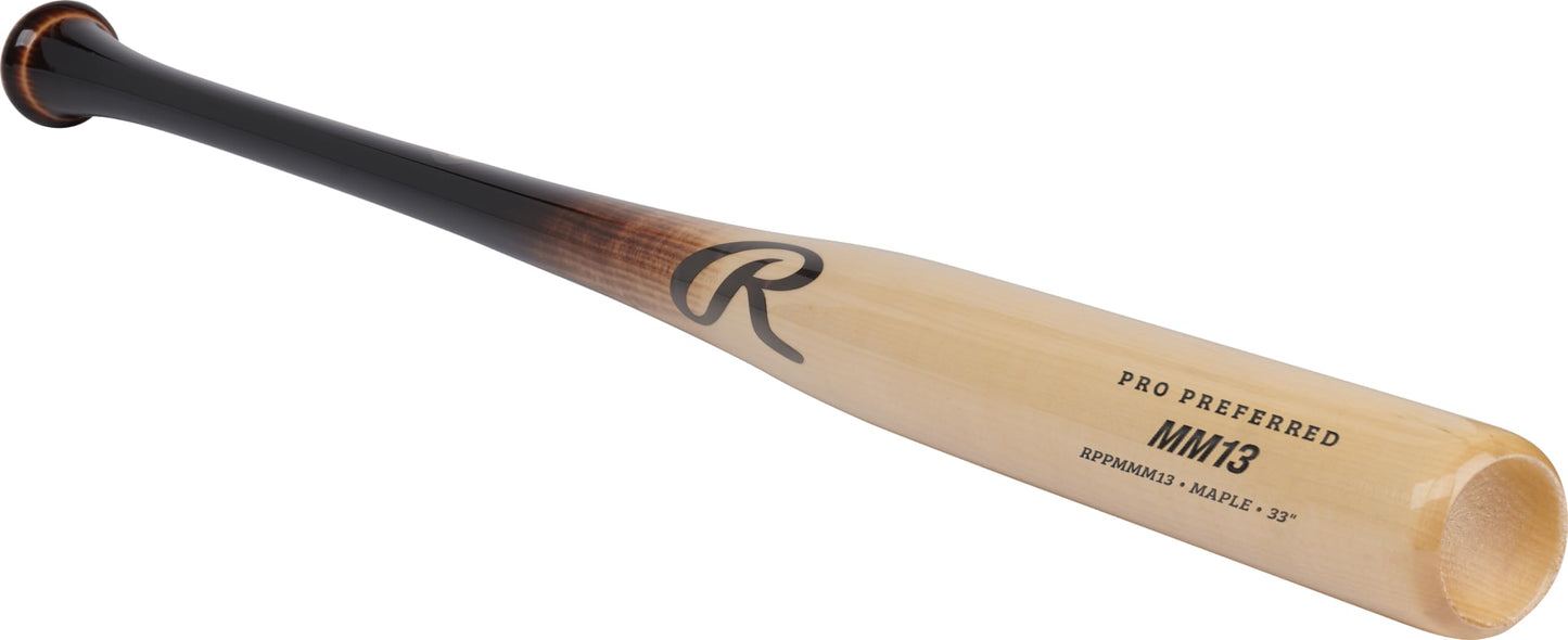 Rawlings | PRO PREFERRED Wood Baseball Bat | Manny Machado - MM13 Gameday Profile | Maple - 31"