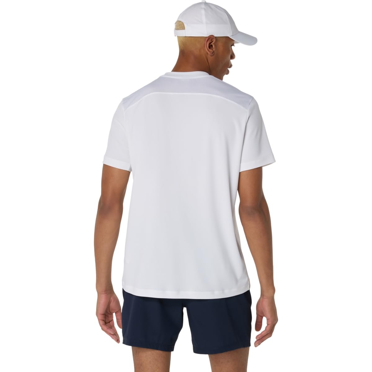 ASICS Men's Court Short Sleeve TOP Tennis Apparel, L, Brilliant White