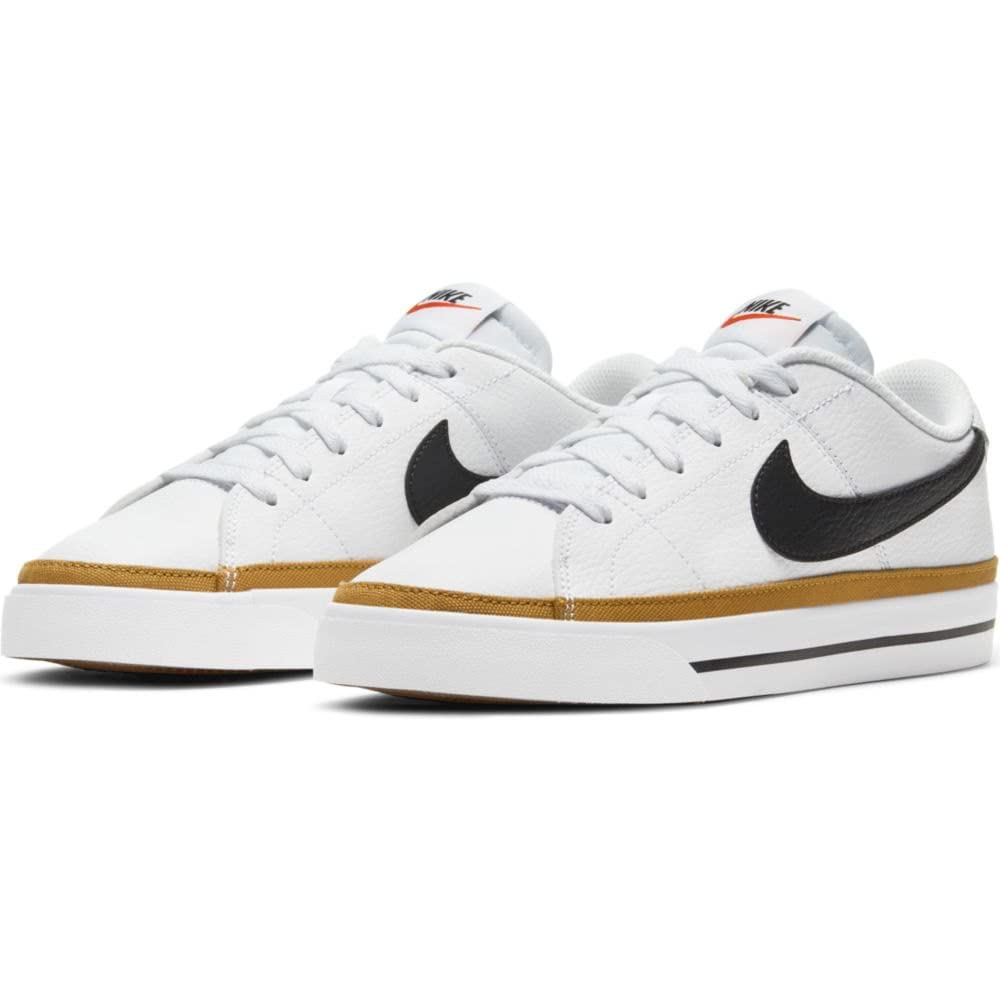 NIKE Women's Court Legacy Sneaker, White/Desert Ochre/Team Orange/Black, 7.5