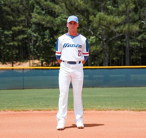 Mizuno Adult Men's Premier Pro Piped G2 Baseball Pant, White-Royal, Medium
