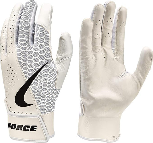 Nike Force Edge Baseball Batting Gloves - Men's - White (1 Pair) (X-Large)