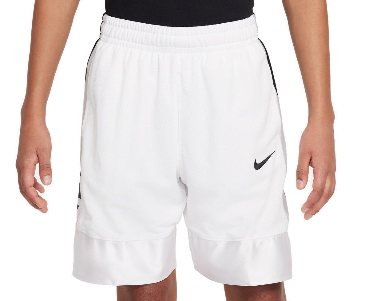 Nike Boy's Elite 23 Stripe Basketball Shorts, White/Black