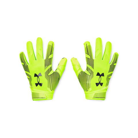 Under Armour boys F8 Novelty Football Gloves, (369) Lime Surge / / Black, Youth Medium