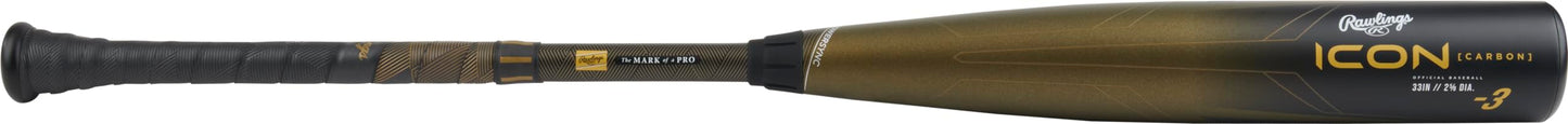 Rawlings | ICON Baseball Bat | BBBCOR | -3 | 33"