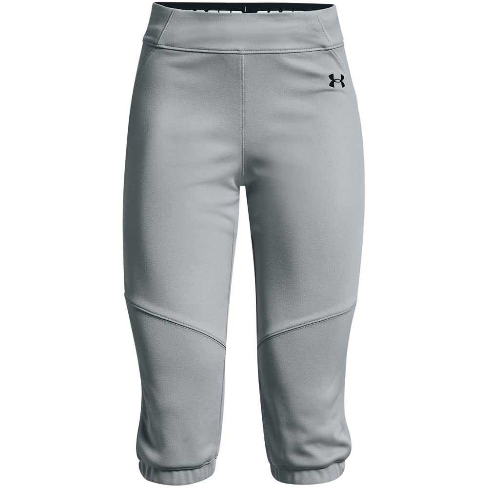 Under Armour Women's Vanish Softball Beltless Pants, Baseball Gray (075)/Black, Large