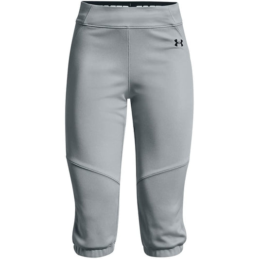 Under Armour Women's Vanish Softball Beltless Pants, Baseball Gray (075)/Black, Large