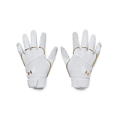 Under Armour Men's Harper Baseball Gloves, (100) White/White/Metallic Gold, X-Large