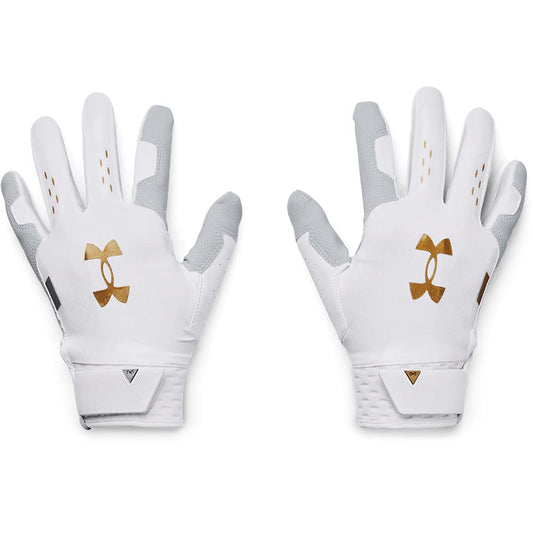 Under Armour Men's Harper Hustle 21 Baseball Gloves, White (100)/Overcast Gray, Small