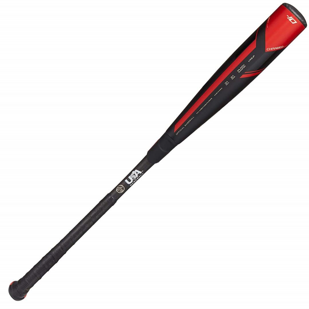 Axe Bat Avenge Pro USA 2-5/8" 2-Piece Composite Youth Baseball Bat Drop -10 Black/Red/Gold, 30"/20oz