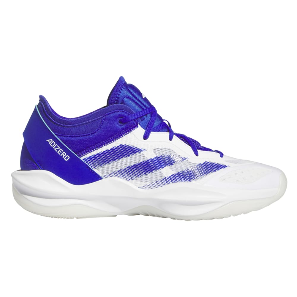 adidas Unisex Adizero Select 2.0 Basketball Sneaker, White/Lucid Blue/White, 7 US Men