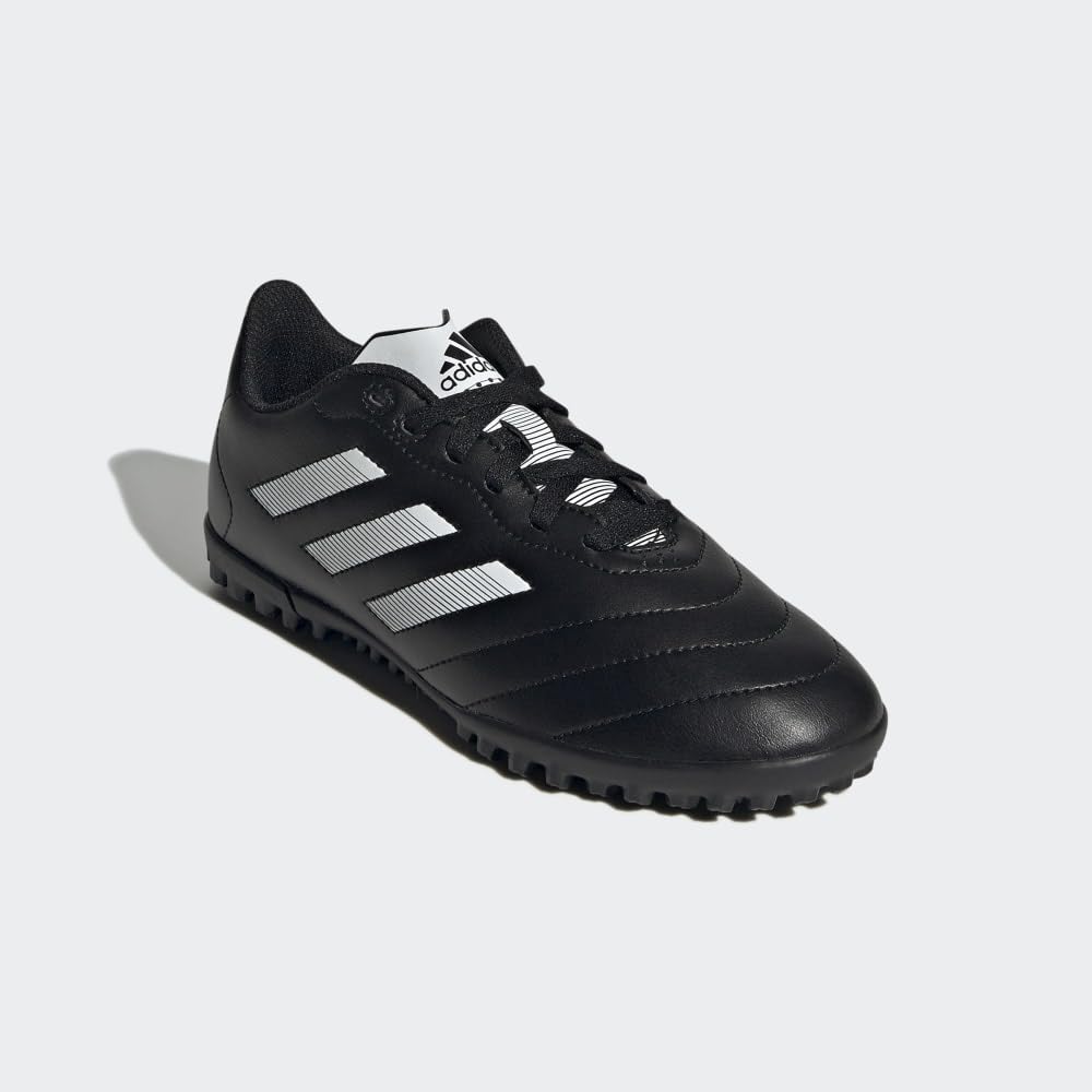 adidas Goletto Turf Soccer Shoe, Black/White/Metallic, 5.5 US Unisex Big Kid