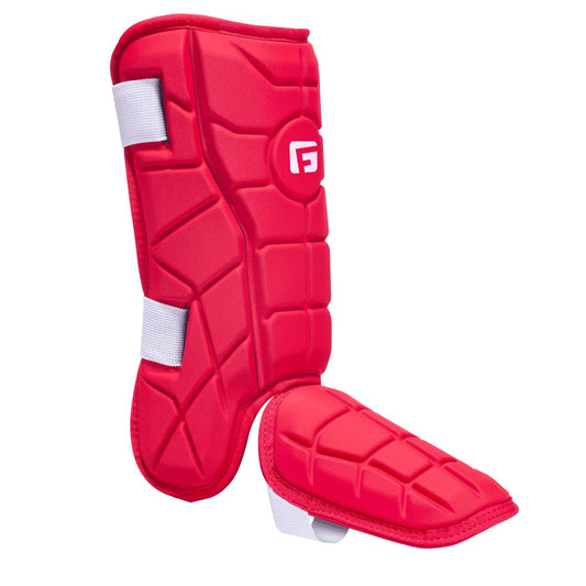 G-Form Elite Batter's Leg Guard - Baseball Leg Guard with Adjustable Straps - RH Hitter, Red, Adult