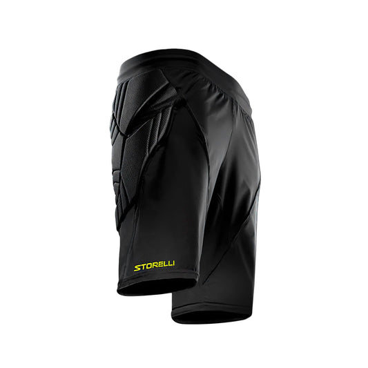 Storelli ExoShield Goalkeeper Shorts, High-Impact Protection, Sweat-Wicking, Breathable Athletic Shorts for Soccer & Heavy-Duty Sports, Black, Large