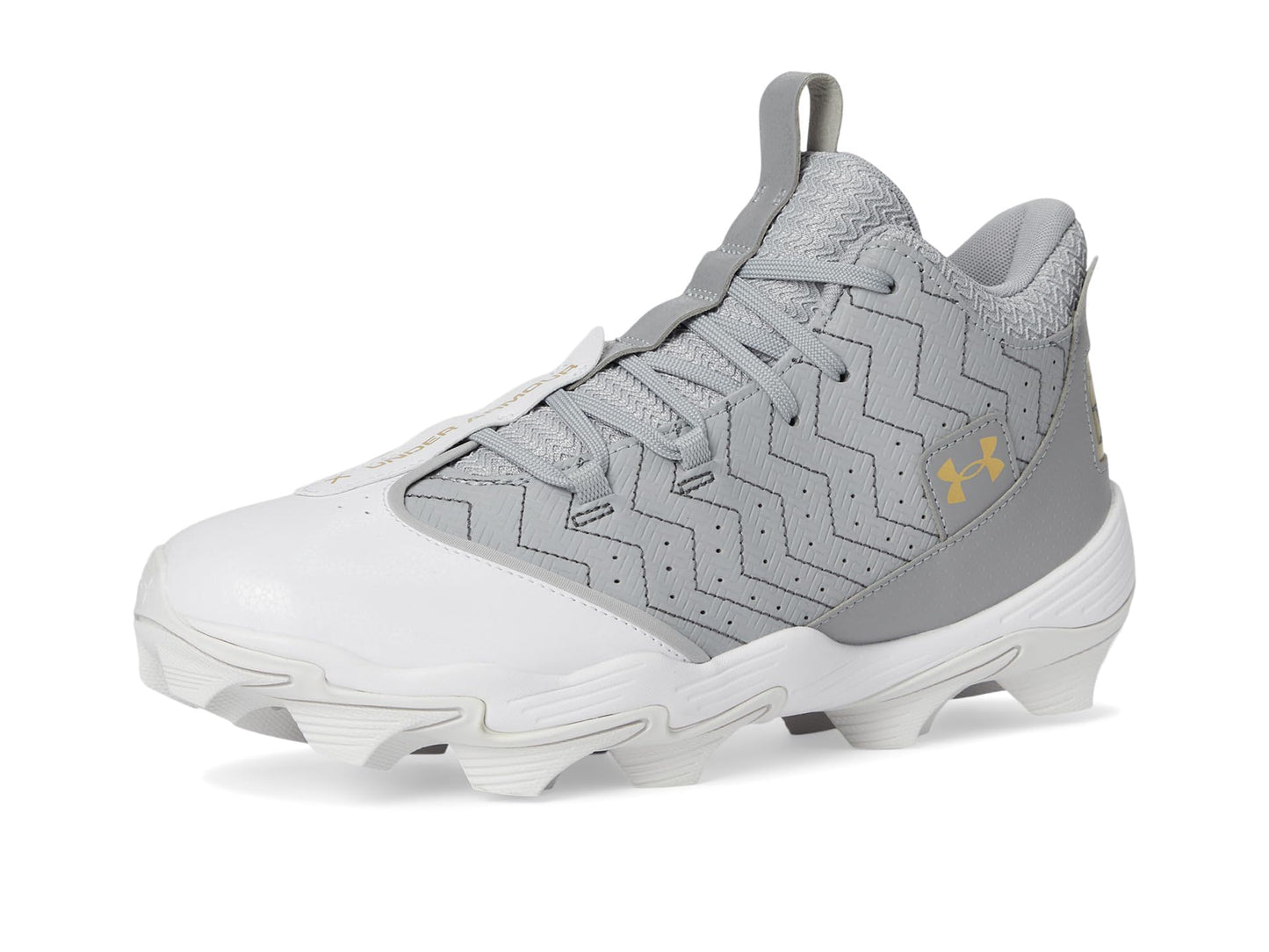 Under Armour Men's Harper 9 RM, (102) Baseball Gray/Baseball Gray/Metallic Gold, 9, US