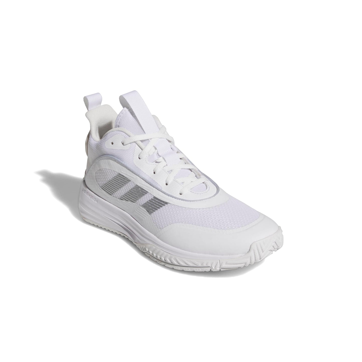 adidas Men's Own The Game 3.0 Mid Top Basketball Sneaker, White/Silver Metallic/Grey, 10.5