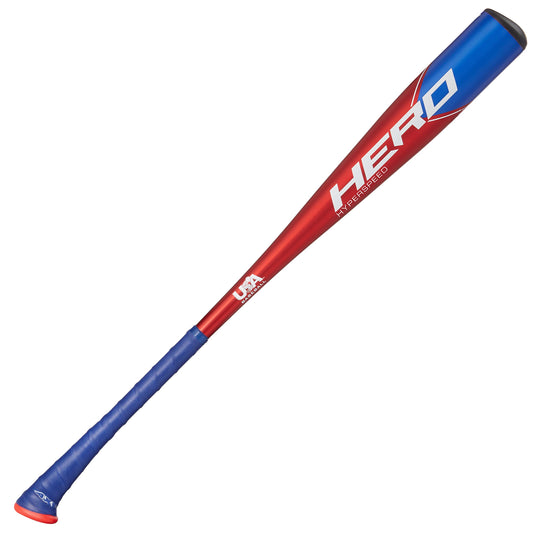 Axe Bat 2023 Hero (-12, 2-1/2") USABat Baseball Bat, 1-Piece Alloy, Red/Blue (29" / 17 oz.)