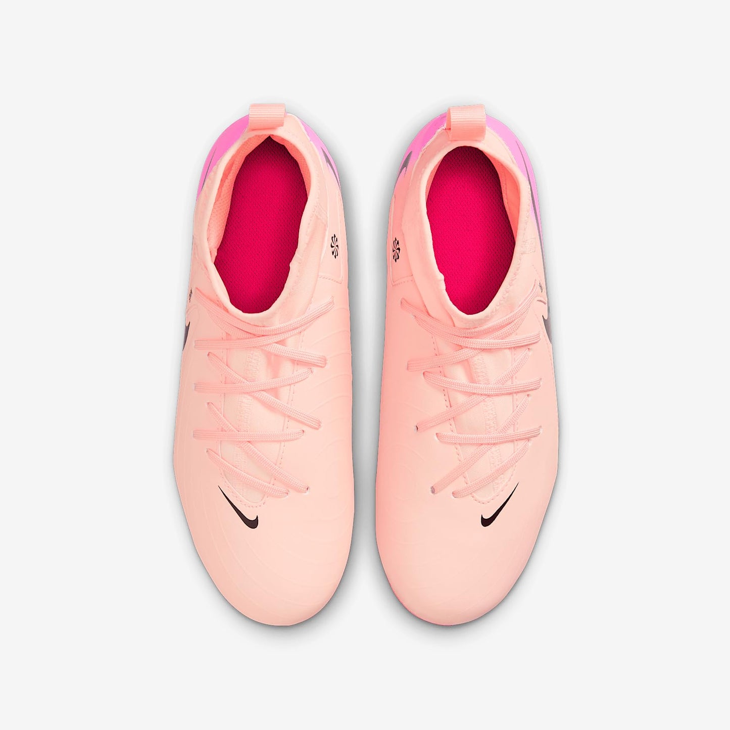 Nike Jr. Phantom Luna 2 Academy Little/Big Kids' MG Soccer Cleats (FJ2603-800, Crimson Tint/Pink Blast/Black) Size 4.5