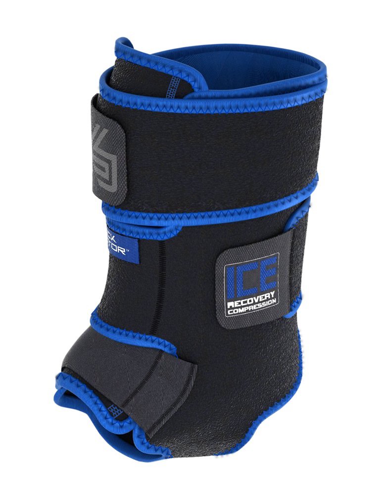 Shock Doctor 752-01-30 ICE Recovery Compression Ankle Wrap Black Adult-L/XL