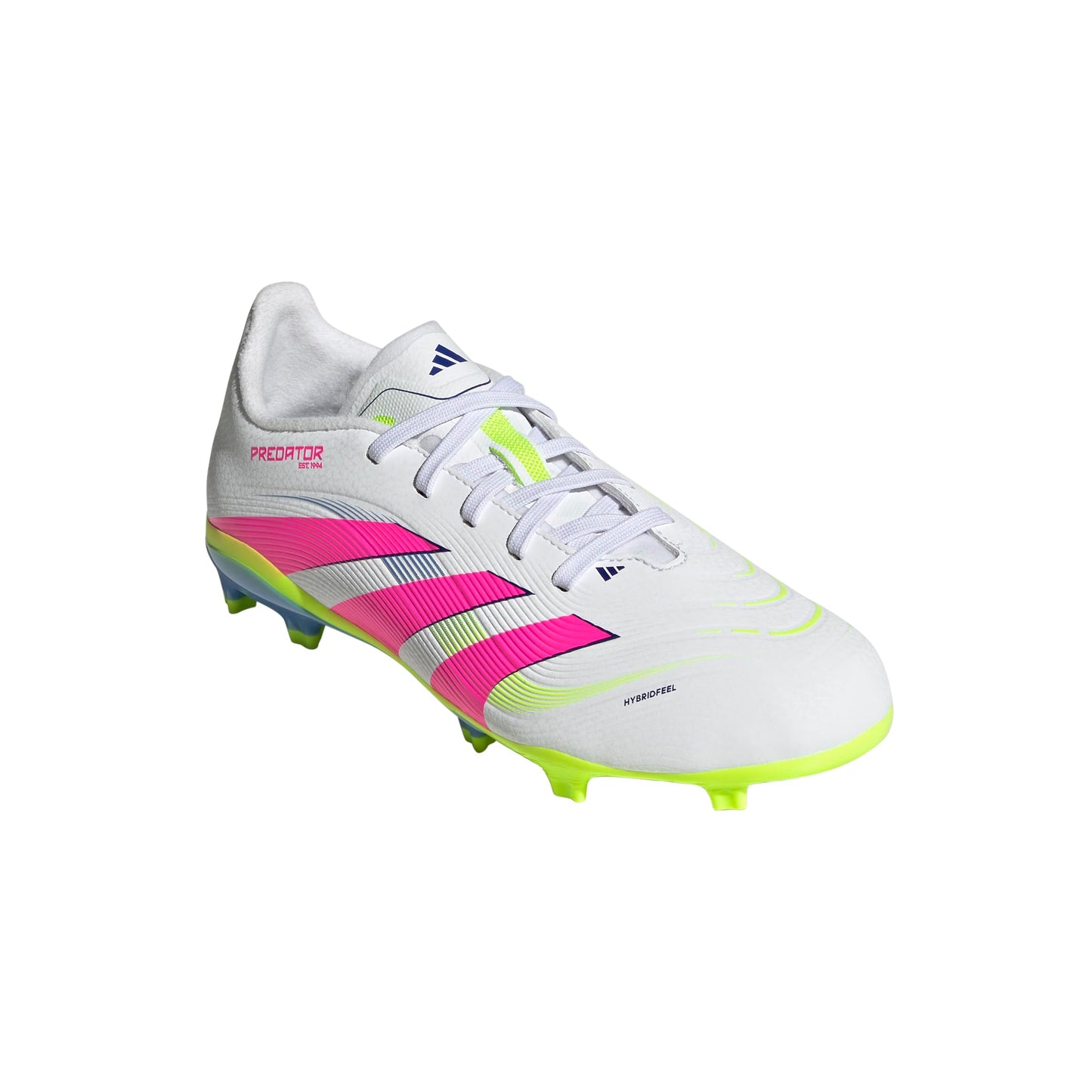adidas League Predator Firm Multi Ground Soccer Cleats (Little Big Kid) Sneaker, White/Lucid Pink/Lucid Lemon, 13 US Unisex