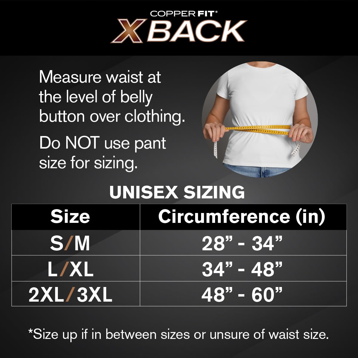 Copper Fit X-Back Brace for Lower Back Pain, Lumbar Support, Herniated Disc, Sciatica, Arthritis – Adjustable, Breathable Design - for Men and Women (Large/XLarge)