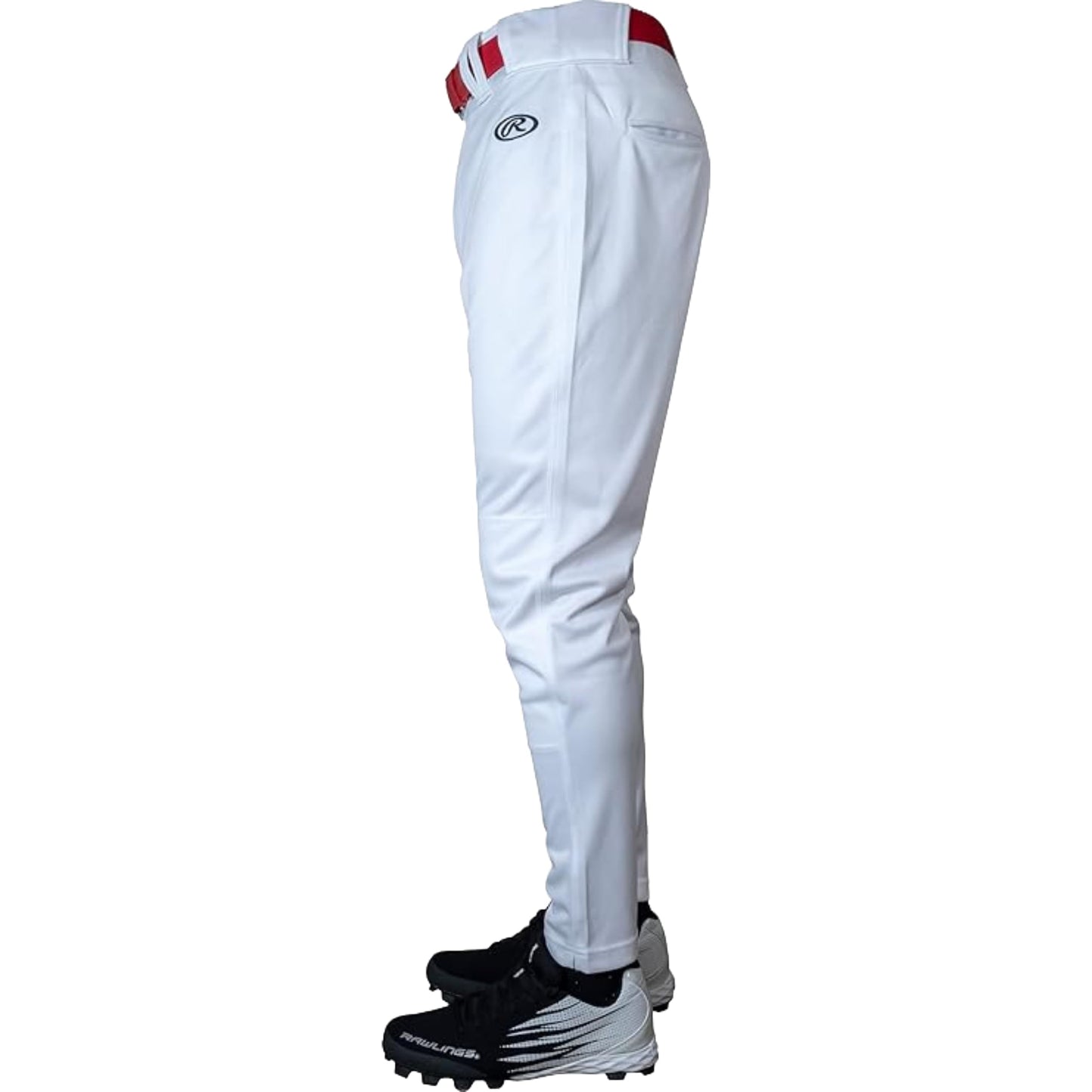 Rawlings Mens, Launch Series Baseball Jogger Fit Adult Sizes Solid & Piped Options Pants, White, Solid, Medium US