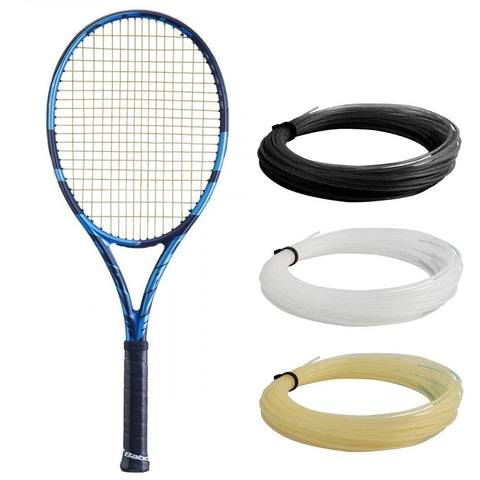 Babolat Pure Drive Tennis Racquet - Strung with 16g White Syn Gut at Mid-Range Tension (4 1/4