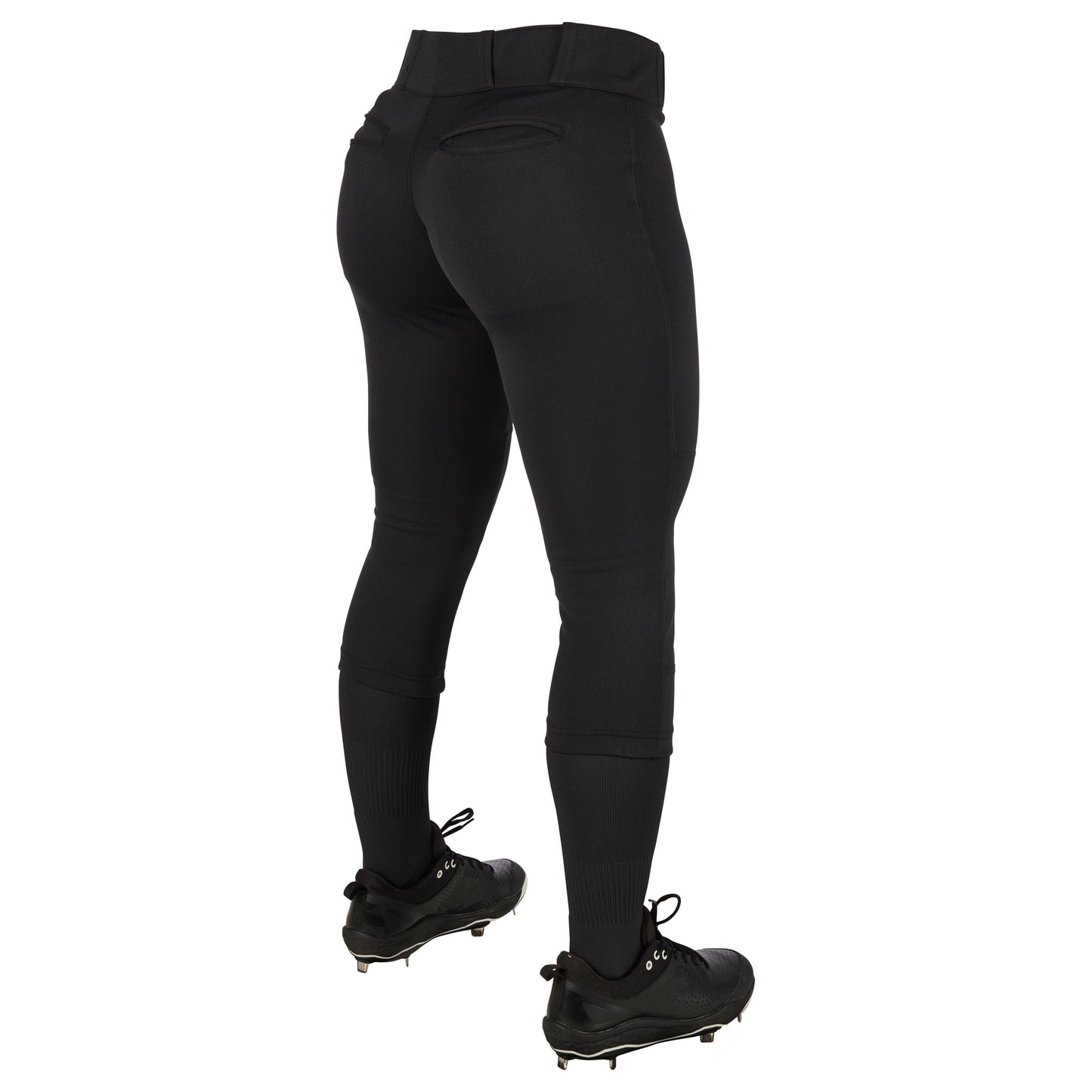 CHAMPRO Women's Tournament Traditional Low-Rise Polyester Softball Pant, Small, Black