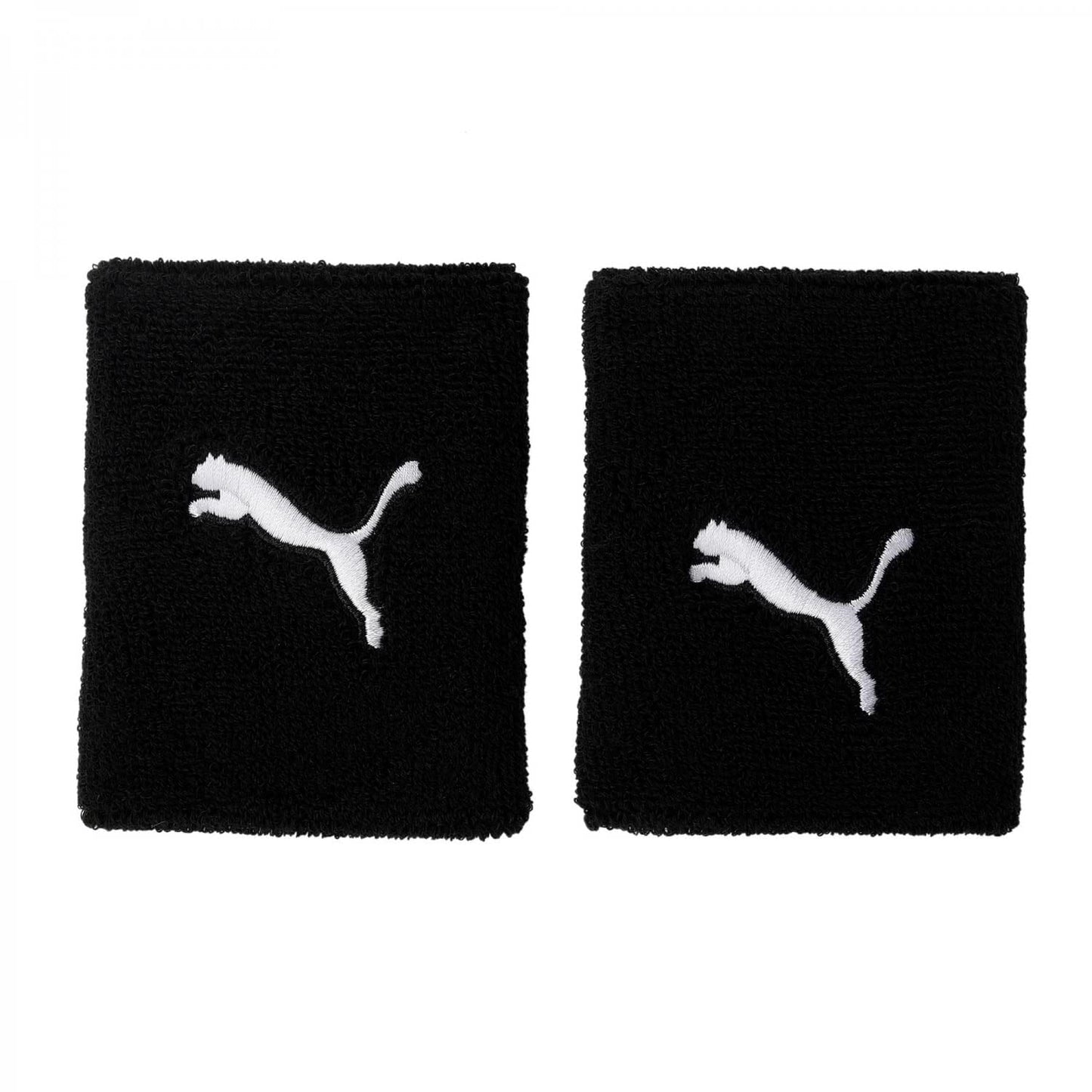 PUMA Unisex Wristband Long Pack of 2 - Sweatband, Running & Training, Logo (Black (0001))