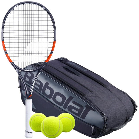 Babolat Boost Strike Strung Tennis Racquet 4th Gen (Add an Optional Bag, Tennis Balls and Grips)