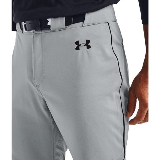 Under Armour Men's Gameday Vanish Pipe Pants, Baseball Gray (080)/Black, Large