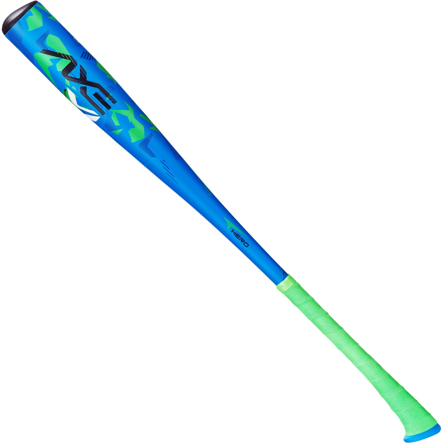 Axe | Hero | USA Baseball Bat | Drop -12 | 1-Piece Alloy | 2 1/2" Barrel | Blue/Green (26")