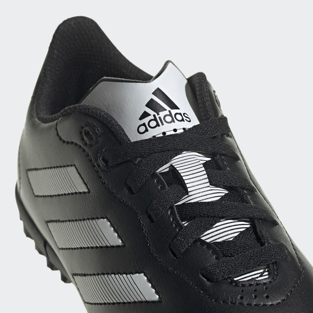adidas Goletto Turf Soccer Shoe, Black/White/Metallic, 5.5 US Unisex Big Kid