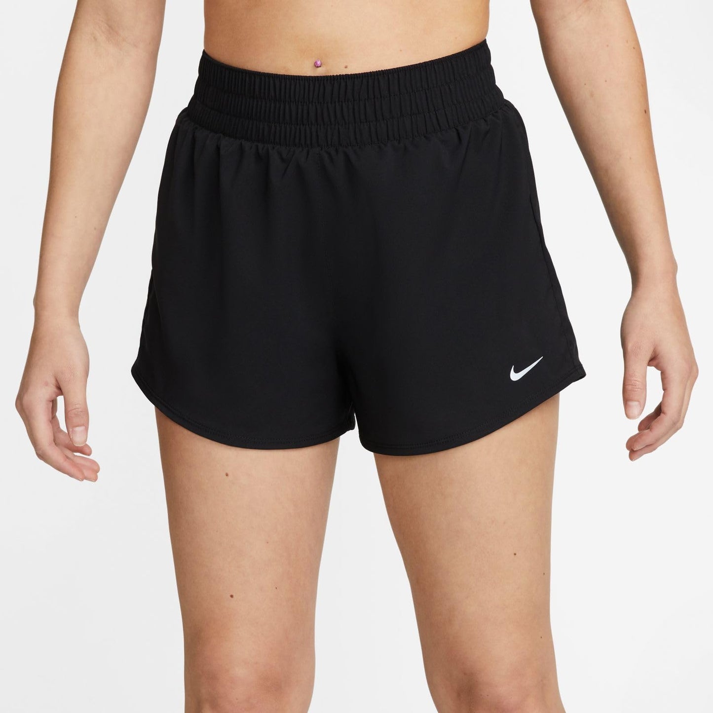Nike One Women's Dri-FIT High-Waisted 3" Brief-Lined Shorts (Black, DX6014-010) Size Medium