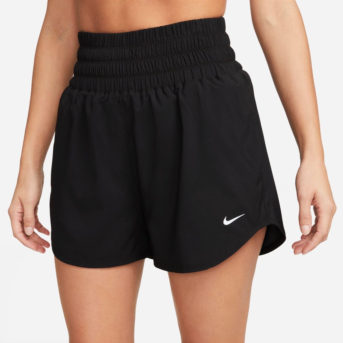 Nike Women's One Dri-Fit Ultra High-Rise 3" Brief-Lined Shorts, Black/Reflective Silver