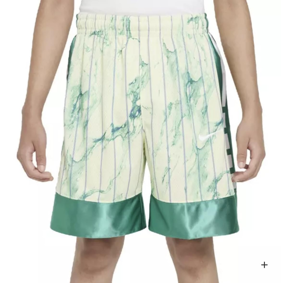 Nike Boys Elite Printed Loose Fit 8" Basketball Shorts (US, Alpha, X-Large, Regular, Green 324)